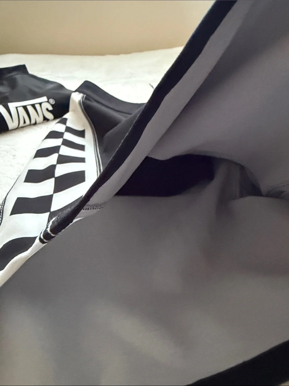 Vans Black and White Checkered Kids Long sleeve shirt and shorts set.